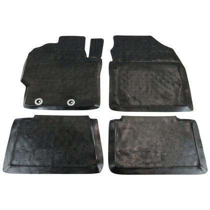 Toyota Front & Rear Rubber Car Mats 4 x Black - Yaris