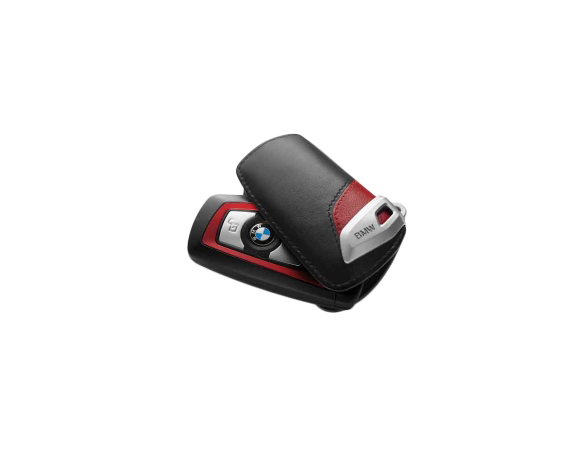 BMW Genuine Key Holder Fob Leather Case/Cover Sport Line Red