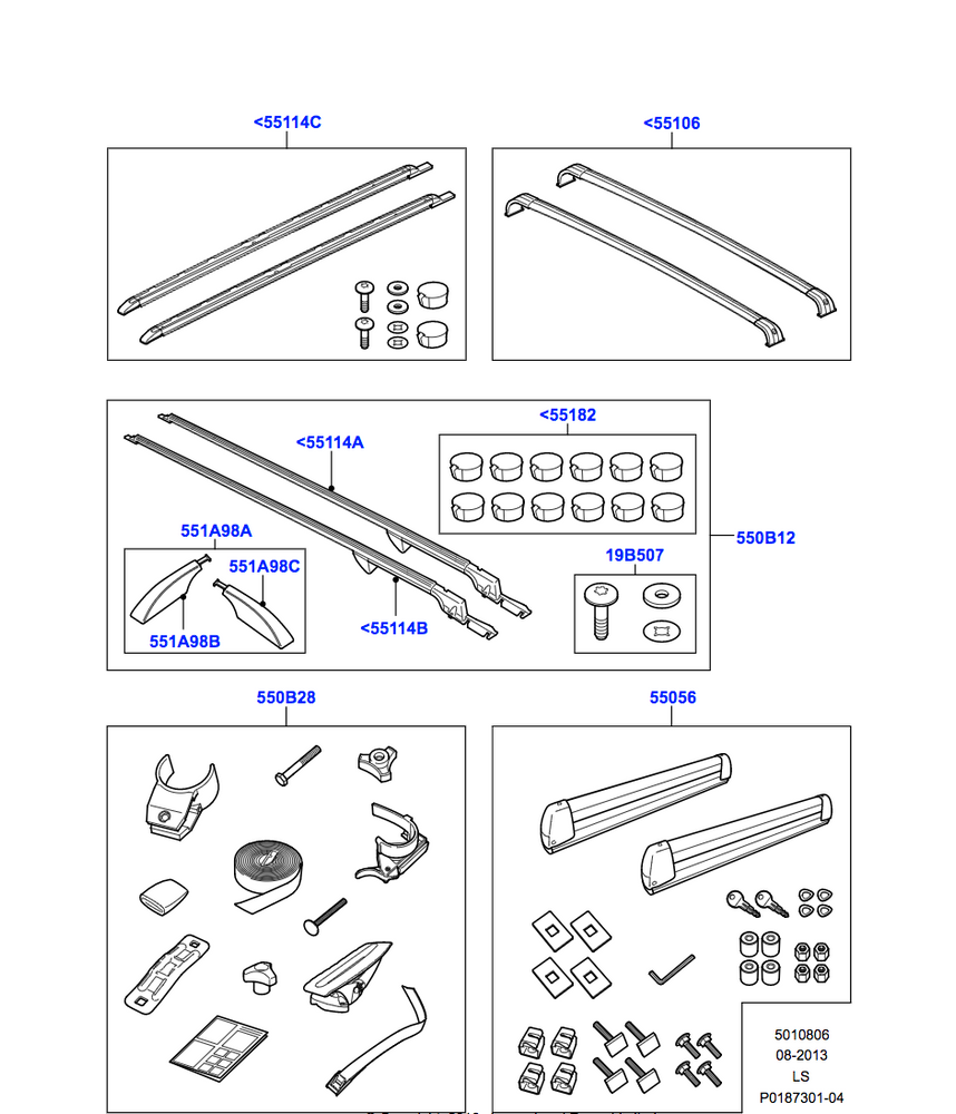 Land Rover Roof Rail Kit “ Bright finish, Short