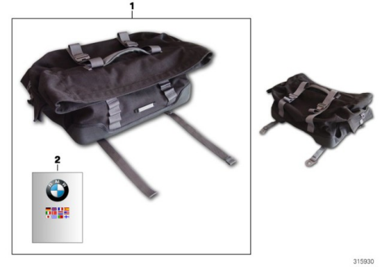 Genuine BMW Motorrad Luggage Storage Tail Rear Pocket Bag 40L Rnine T (K22, K23, K32, K33)