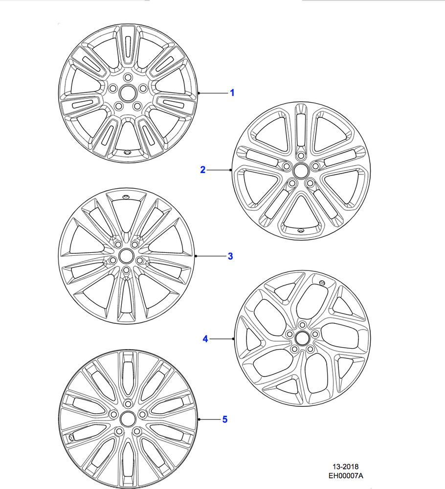 Jaguar Alloy Wheel 19" Style 5031, 5 split spoke, Anthracite with Silver Diamond Turned finish, Rear