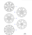 Jaguar Alloy Wheel 19" Style 5031, 5 split spoke, Anthracite with Silver Diamond Turned finish, Rear