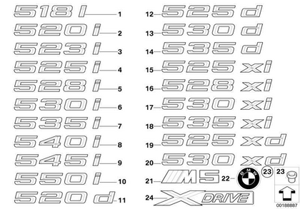 Genuine BMW Lettering Badge Emblem