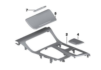 BMW Genuine Centre Console Trim Strip Cover Black