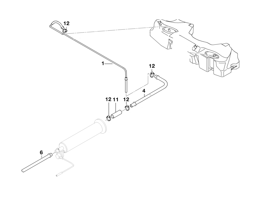 BMW Genuine Fuel Filter Feed Line Rear