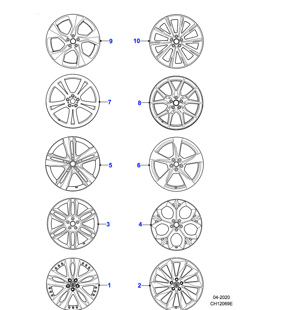 Jaguar Alloy Wheel 20" Style 5060, 5 spoke, Front