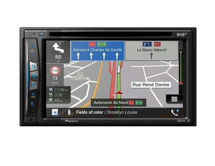 Ford Pioneer* Multimedia Navigation AVIC-F9880DAB. Replacement airbag indicator additionally required for installation. Airbag indicator will be relocated when 2-DIN bezel is fitted to vehicle's dashboard.