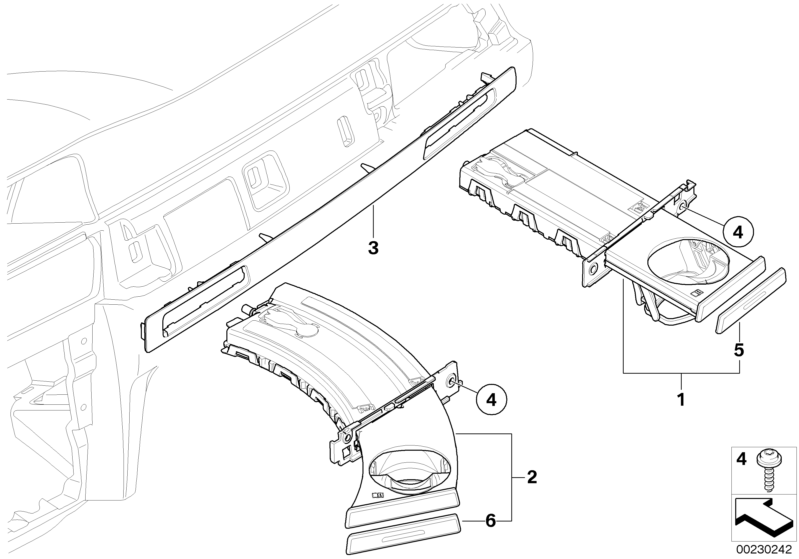 BMW Genuine Cup Drinks Bottle Holder Right O/S Driver Side