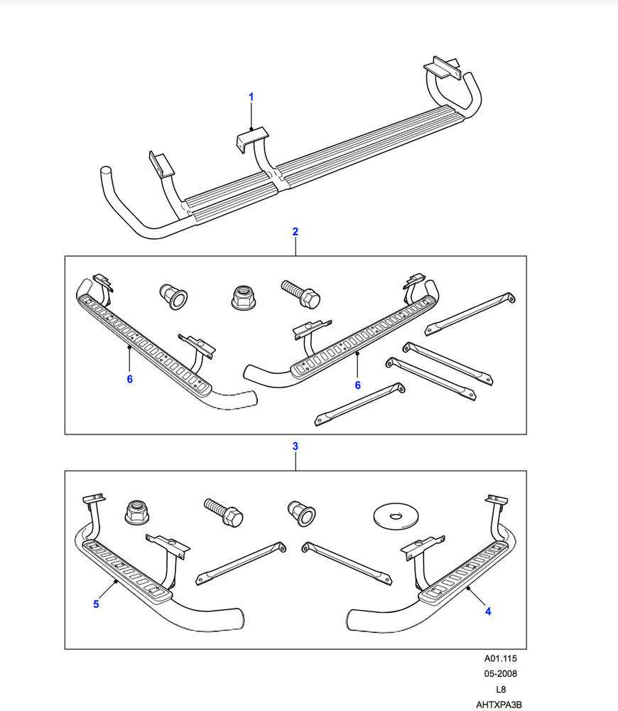 Land Rover Side Protection Runners - Silver, 90
