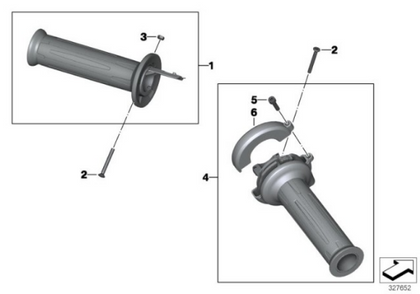 Genuine BMW Motorrad Throttle Twist Handle Grip For R nineT 61317714238