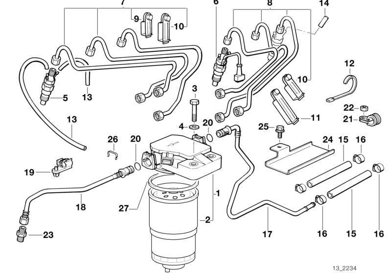 BMW Genuine Injection System Diesel Fuel Feed Line