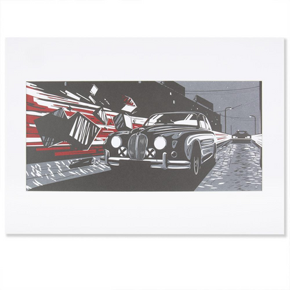 Jaguar Heritage Art Print - Black and Red