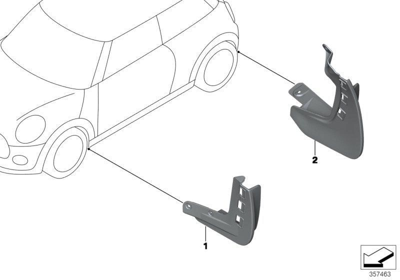 MINI Genuine Rear Mud Flaps Set Mudsplash Guards