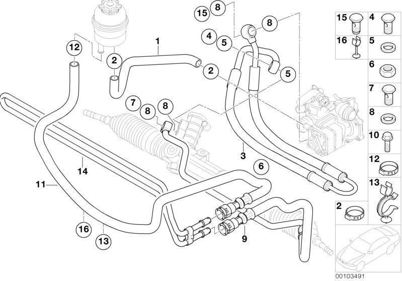 BMW Genuine Hydro Steering Pressure Hose Oil Pipe