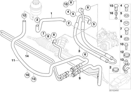 BMW Genuine Hydro Steering Pressure Hose Oil Pipe
