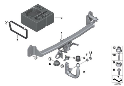 MINI Genuine Rear Carrier Ball Hitch Countryman