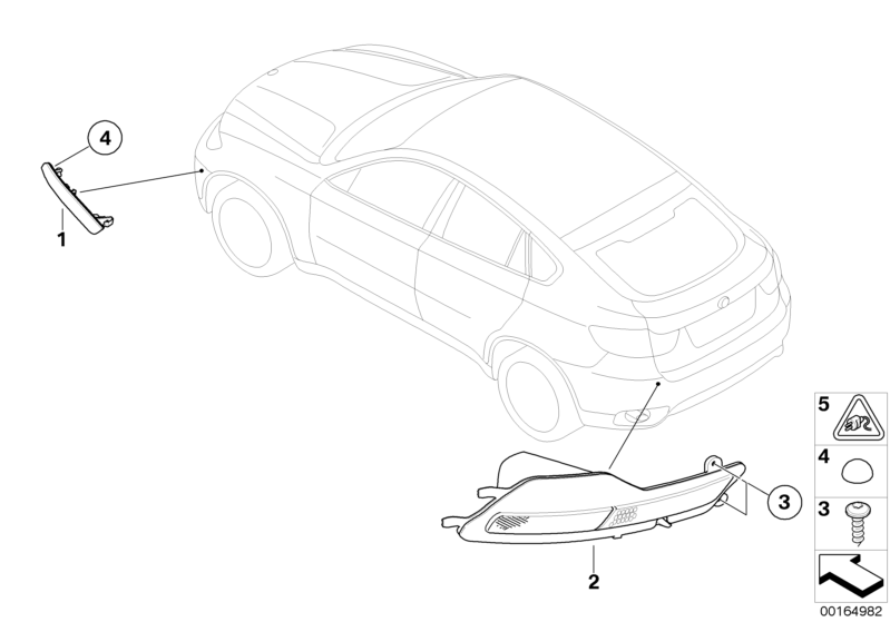 BMW Genuine Right Rear Fog Light Lamp Reflector