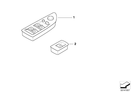 BMW Genuine Switch For Right O/S Driver Side Window Lifter Black