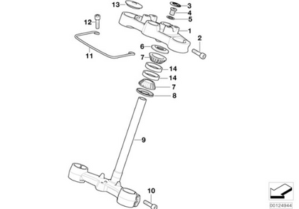 Genuine BMW Front Fork Brace Tube Tapered Roller Bearing F 800 GT 46517664216