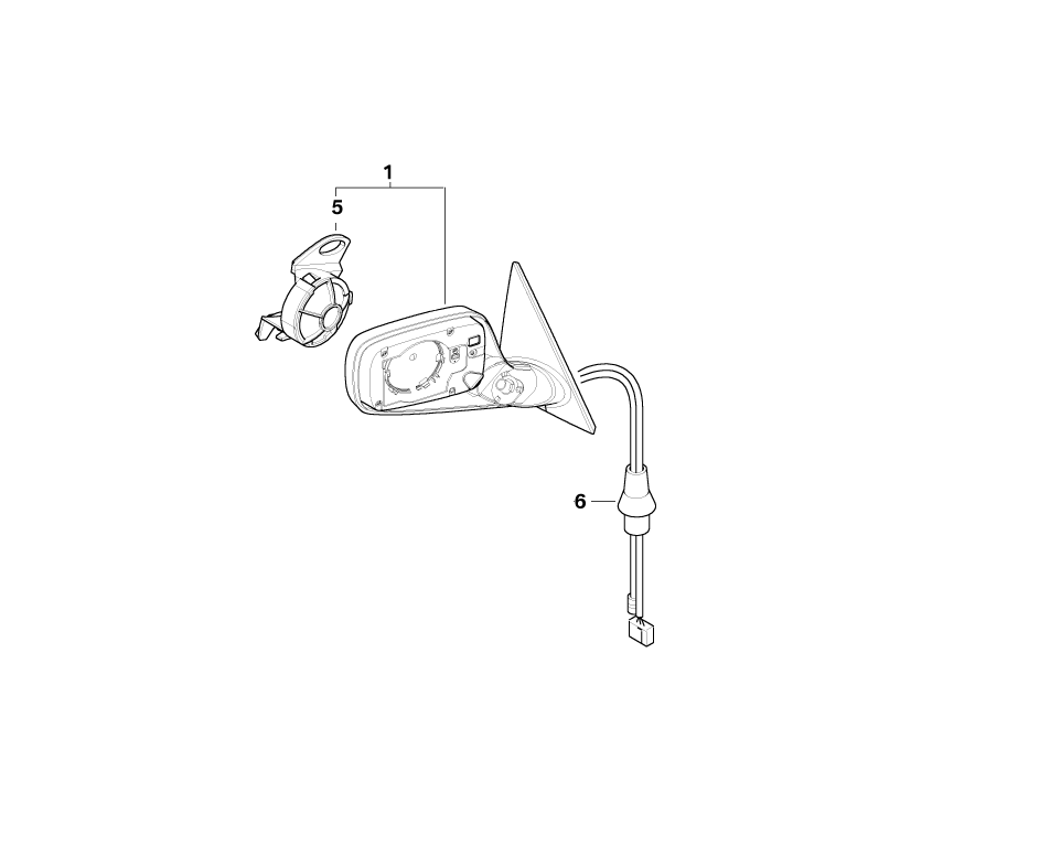 BMW Genuine Exterior Wing Mirror Heated OS Right Black