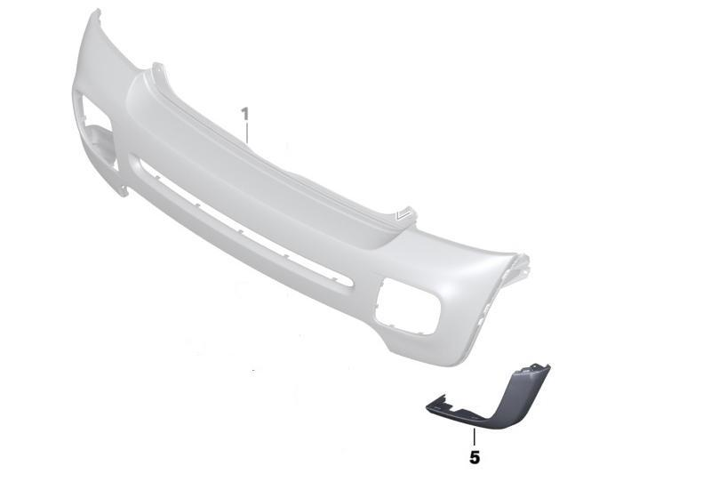 MINI Genuine JCW Right Rear Black Bumper Extension R56 R57 R58 R59