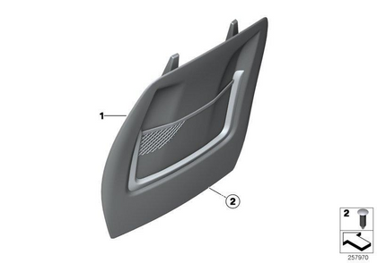 BMW Genuine Front Seat Faux Leather Backrest Rear Panel + Pocket