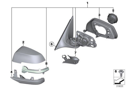 BMW Genuine Shadow Line Wing Mirror Surround Support Ring Right