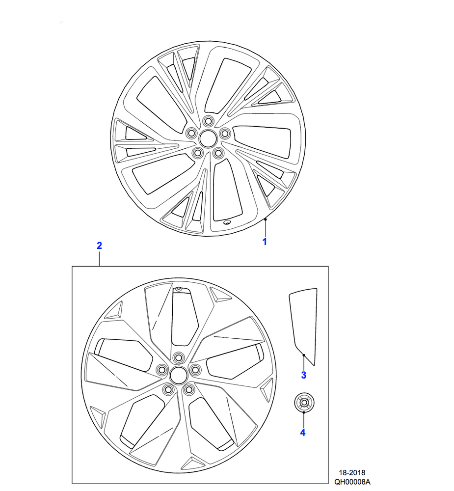 Jaguar Alloy Wheel 22" Style 5069, 5 spoke, Technical Grey with Carbon Fibre inserts