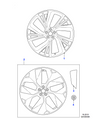 Jaguar Alloy Wheel 22" Style 5069, 5 spoke, Technical Grey with Carbon Fibre inserts