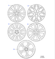 Jaguar Alloy Wheel 19" Style 7013, 7 split spoke, Black, Rear