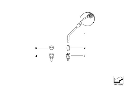 Genuine BMW Motorrad Replacement Side Mirror R1200 GS/ GS Adventure 51168358966