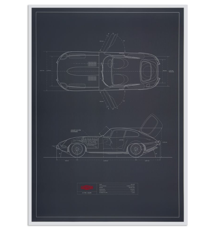 Limited Edition Jaguar E-type Artwork (700 x 500mm)