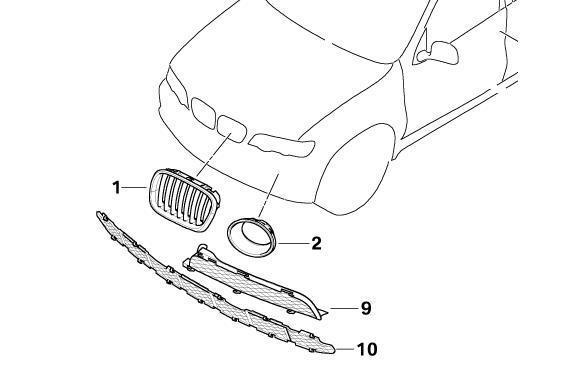 BMW Genuine Front Left Bumper Grille Panel Trim Titanium