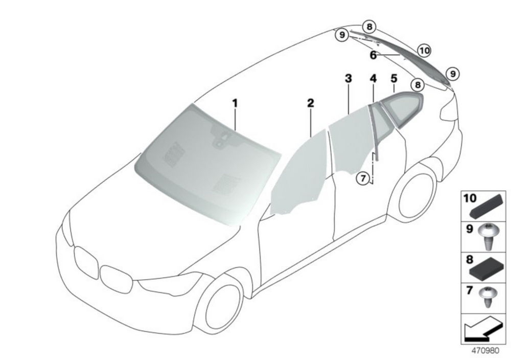 BMW Genuine Rear Right O/S Window Sun Shade Visor Blind Screen