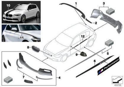 BMW Genuine M Performance Rear Roof Spoiler Wing Black Mat