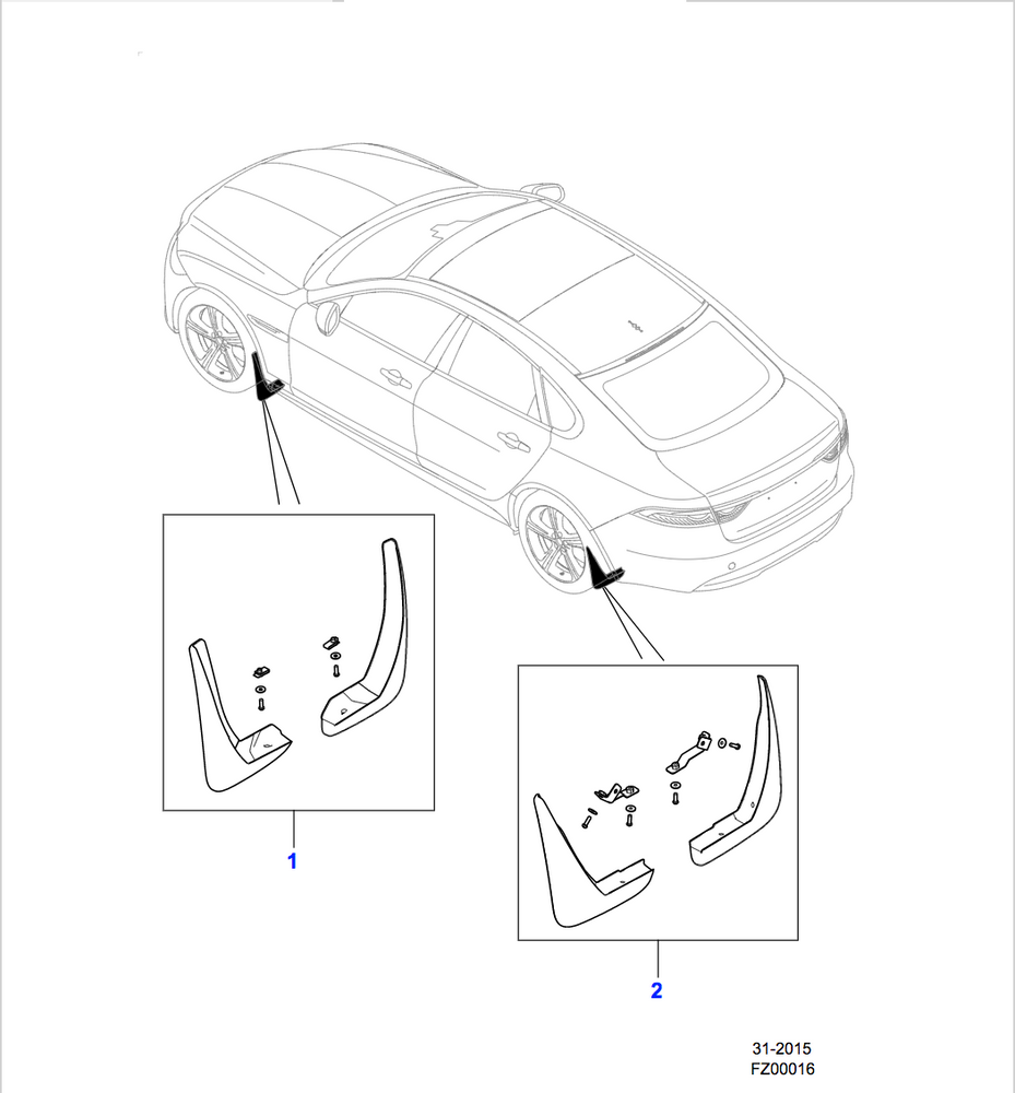 Jaguar Mudflaps Front