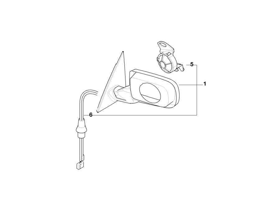 BMW Genuine Left NS Exterior Wing Mirror Heated Black