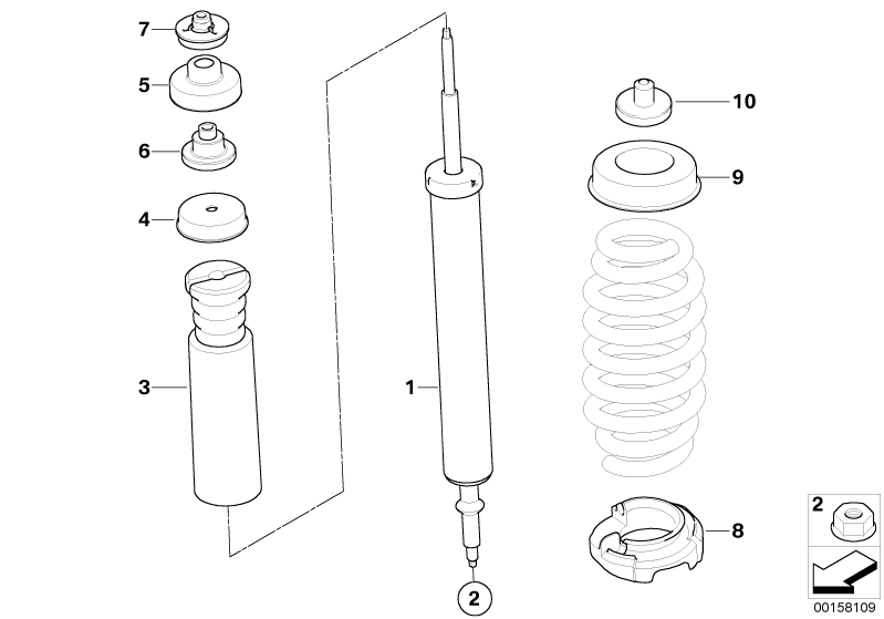 BMW Genuine Rear Spring Strut Mount Hex Nut With Flange
