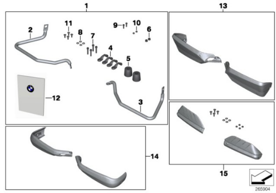 Genuine BMW Handle Bar Hand Guard Large Protectors Set F 700 GS 71607715135
