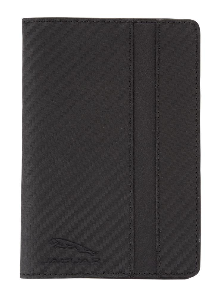Jaguar Leather Passport Holder - Black