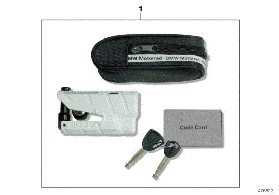 Genuine BMW Motorrad Motorcycle Motorbike Brake Disc Lock with Alarm 77252414845