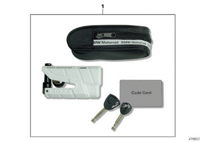 Genuine BMW Motorrad Motorcycle Motorbike Brake Disc Lock with Alarm 77252414845