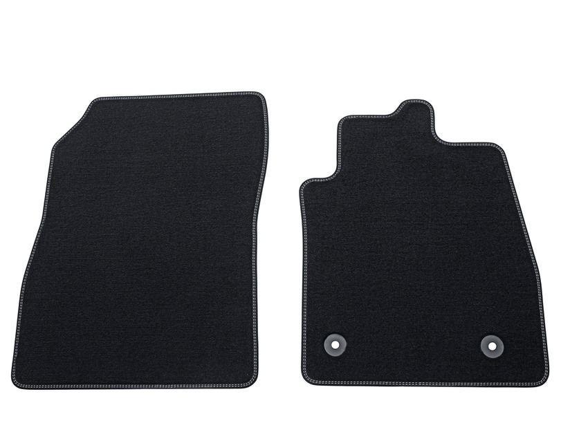 Ford Velour Floor Mats front, Vignale design, with Metal Grey stitching. Vignale only.