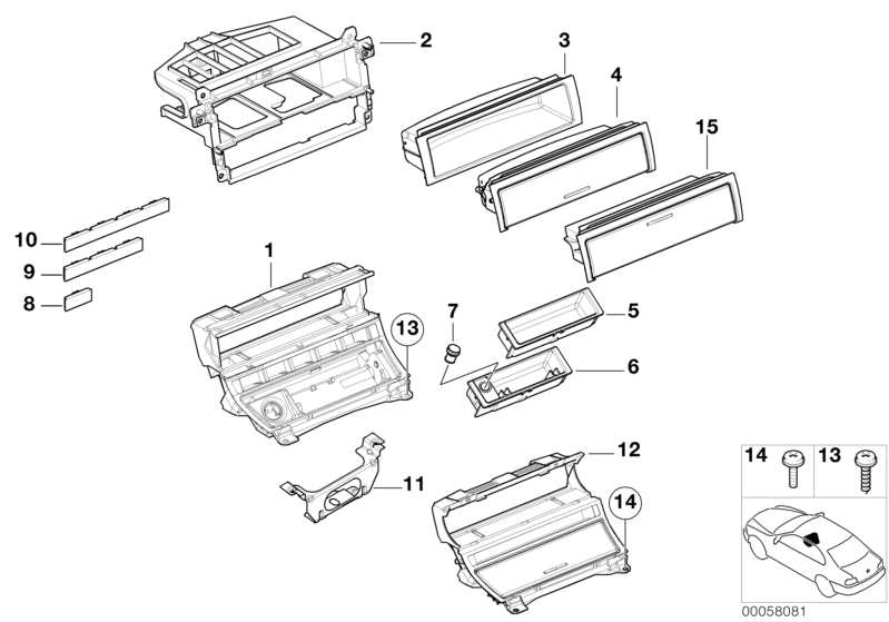 BMW Genuine Switch Centre Instrument Panel Storing Partition