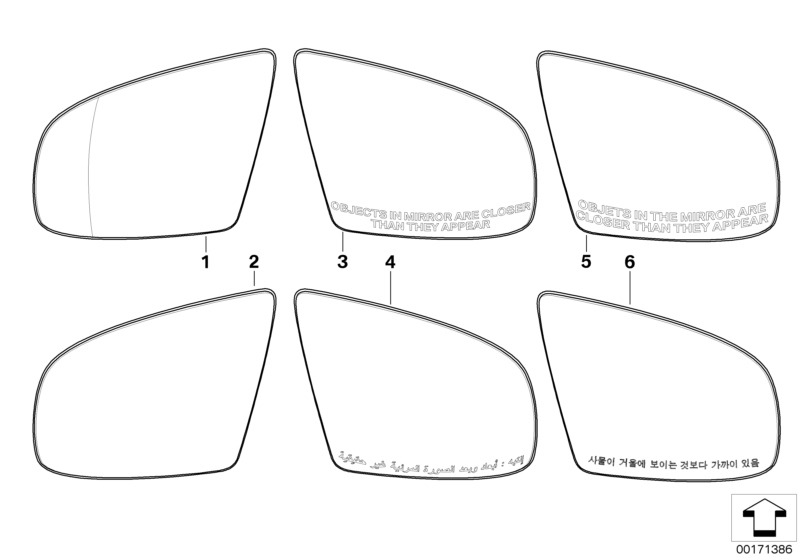 BMW Genuine Wide Angle Mirror Glass Right O/S Driver