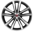 Jaguar Alloy Wheel 20" Style 5031, 5 split spoke, Gloss Dark Grey Diamond Turned finish