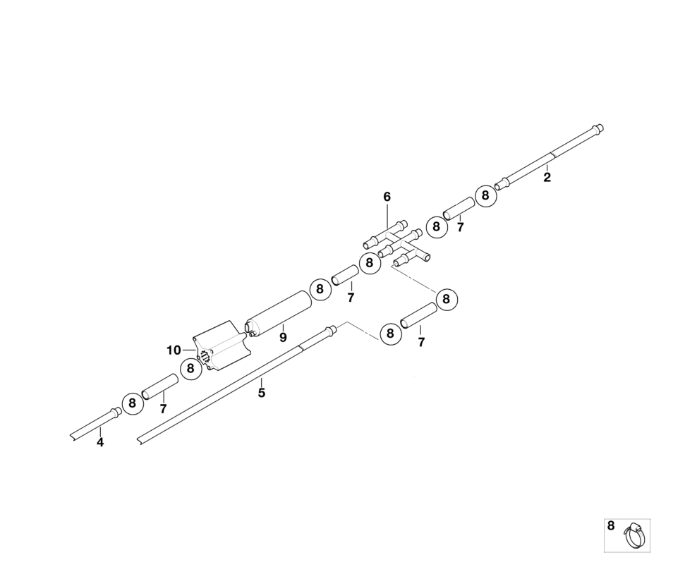 BMW Genuine Fuel Tank Return Line Front