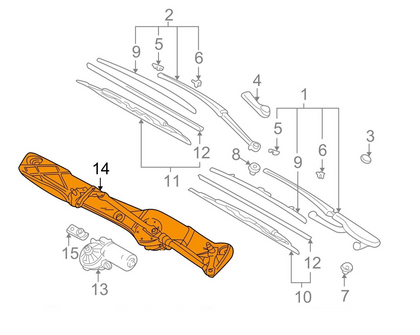 BMW Genuine Windshield Wiper Motor Transmission