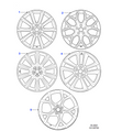 Jaguar Alloy Wheel 19" Style 5058, 5 split spoke, Technical Grey Diamond Turned finish, Rear