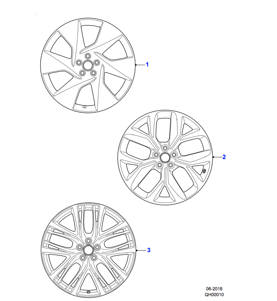 Jaguar Alloy Wheel 20" Style 6007, 6 spoke, Sparkle Silver